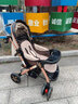 呵护故事婴儿推车0-5岁大空间可折叠宝宝双向推行可坐可躺儿童手推车溜娃 至尊-卡其-双向/可折叠/橡胶后轮 实拍图