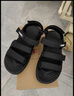 骆驼（CAMEL）魔术贴撞色沙滩凉鞋女运动休闲鞋子 K24B16L2010 黑色 39 实拍图
