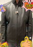 雪豹男士真皮头层牛皮商务时尚休闲行政机车潮流立领短夹克皮外套 黑色 L / 48(170/92A) 实拍图