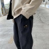 花花公子（PLAYBOY）休闲裤子男春夏季潮流宽松束脚重磅锥形裤男潮裤卫裤 浅灰色 常规 XL 实拍图