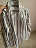 末真（MOZHEN）条纹长袖衬衫男春秋款休闲宽松棉麻上衣百搭时尚小清新透气男衬衣 蓝色 M /170 实拍图