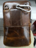 牛船长皮具头层牛皮腰包男士单肩运动手机包穿皮带插卡手机包搭扣拉链双层 棕色腰包072 实拍图