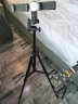 多宝莱 X9拍照主播手机三脚架床头直播支架三角架桌面户外懒人相机便携自拍火山小视频西瓜视频 中黑色双机位111cm（两件配） 实拍图