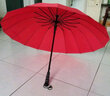 午二特价16骨素色彩虹伞长柄直杆伞防风伞晴雨伞商务伞logo遮阳广告伞 大红16K弯柄 实拍图