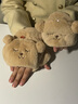 云见森知 手套女冬天可爱毛绒手套韩版潮冬季加绒加厚保暖手套学生半指眯眼熊手套 眯眼熊手套-卡其色 实拍图