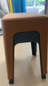 景彩凳子家用板凳软座塑料凳子可叠放方凳梳妆凳餐凳JD527两灰两咖 实拍图