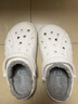 CROCS卡骆驰秋冬新品暖棉洞洞鞋男女秋冬款贝雅暖棉拖鞋|205969 白/浅灰-11H(建议买大一码) 37 /38(230mm) 实拍图