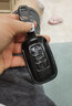 头层牛皮适用于大众帕萨特迈腾速腾cc途观l朗逸途昂探岳途岳钥匙套钥匙包车用钥匙扣高档男创意新款全包 A款 炫晶黑 实拍图