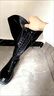 九寸阳光长筒靴女2025秋冬季V口显瘦百搭粗跟厚底棕色高筒长靴骑士靴 长筒靴女黑色（38码） 实拍图