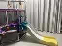 JHSYWY儿童蹦蹦床家用室内小孩宝宝跳跳床带护网家庭蹦床小型蹦蹦床床 1.2米 带萌象滑梯+单杠/炫彩 360°防撞环扶手 实拍图
