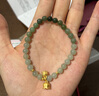 周大生和田玉金镶玉莲花竹节莲蓬手链足金玉石送女友生日礼物 铃兰花开小版【约0.75g】 实拍图