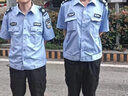 迪伽洛保安服短袖衬衫制服门卫物业酒店执勤服夏天户外训练服可定制 蓝色短袖+标贴 170/L 实拍图