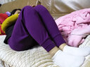 恒源祥女士秋裤纯棉薄款保暖裤内穿全棉毛裤中老年人妈妈打底衬裤秋冬季 【2条装】紫罗兰+黑色 XL (175) 实拍图