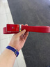 七匹狼2026马年本命年红腰带男士红皮带自动扣头层牛皮新年骐骥红色裤带 银边红扣长120可裁剪-不支持留言 实拍图