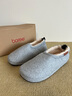宝人包跟棉拖鞋女士冬季新品情侣室内居家加绒软底月子鞋防滑保暖 浅灰【女款】 35-36 实拍图