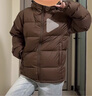 骆驼炽云羽绒服男女冬季连帽防泼防风鸭绒轻暖情侣面包服 黑色 女模展示【炽云】131B XL 实拍图