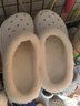 卡帝乐鳄鱼洞洞棉拖鞋女士冬季休闲棉拖加绒保暖棉鞋子女 11129M 白色 39 实拍图