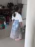 罗蒙女童马面裙汉服国风新中式儿童套装中秋演出服 天青色 套装  110 实拍图