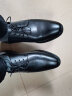 宜驰（EGCHI）皮鞋男士商务休闲系带英伦正装增高鞋子男 A9066 黑色 42 实拍图