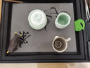瓷牌茗茶具功夫茶具茶盘实木家用整套四合一电热炉茶台茶托盘排水式仿乌金石 茶花瓶流水器4合1瓷石茶盘全自动 实拍图