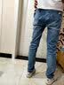 真维斯（Jeanswest）黑色牛仔裤男秋季新款修身直筒潮流猫须商务弹力舒适休闲裤子男 实拍图