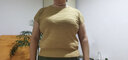 啄木鸟夏季亚麻纹理天丝针织短袖T恤衫女圆领上衣冰丝背心体恤宽松薄款 卡其 XL 120-140斤 实拍图