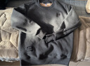 恒源祥冬季羊羔绒中老年装加厚加绒圆领卫衣套头男士外套休闲保暖 圆 领灰色 高品质 2XL 130-150斤 实拍图