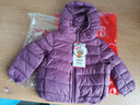 鸭鸭（YAYA）儿童轻薄羽绒服短款小童中大童连帽男女童2023秋冬洋气童装外套 格调紫 90 实拍图