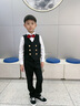 衣诺坊儿童西服套装男童演出服主持人西装 黑色套装 120 实拍图