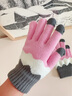 慕衣宾士韩版情侣毛线手套男冬季加厚加绒保暖手套女冬天五指触屏手套骑行学生可爱防寒手套 粉色 均码（男女通用） 实拍图