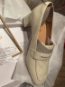 百丽英伦风乐福鞋女商场同款羊皮革复古高跟鞋Y2Y1DCA1 米白 38 晒单实拍图