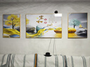诗六艺家饰客厅装饰画北欧现代简约沙发背景墙挂画三联画大气轻奢壁画晶瓷画 家和富贵A（铝合金外框） 镶钻画左右60*80+中间120*80亮面 实拍图