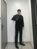 德赛（Desai）三接头手工休闲男鞋商务正装皮鞋男牛津增高英伦婚鞋 黑色 43  实拍图
