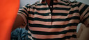 莱北 男士短袖t恤夏装纯棉小衫翻领男装反领体恤休闲有领带领条纹POLO领上衣服潮 DQC1715绿条 L/170【100-120斤】 实拍图