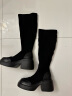 天美意女鞋商场同款粗跟增高显瘦弹力长靴女时装靴CPB80DG3 黑色 36 晒单实拍图