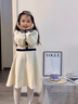 英氏（YEEHOO）女童连衣裙儿童裙子中大童装娃娃领长裙学院风淑女秋装 米白 140 实拍图