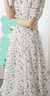 尚都比拉夏季法式碎花连衣裙泡泡袖茶歇裙气质女神范裙子 杏底蓝花 XL  实拍图