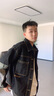 风梵名男士高端牛仔外套男宽松工装夹克春秋季休闲上衣服翻领外衣大码 灰色不加绒 XL （体重150-170斤） 实拍图