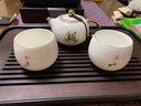 静瓷斋羊脂玉瓷主人杯家用茶杯中国白德化陶瓷茶杯金色花纸单杯中式茶具 中国白缘定主人杯(如意) 130ml 1个 实拍图