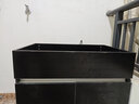 佳恋雅（JIALIANYA） 防潮防晒实木洗衣柜洗衣池阳台家用洗衣槽带搓板洗手台盆组合 黑双开门+全套配件+镜柜80cm 实拍图
