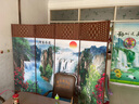 煦悦实木布艺屏风隔断现代中式简约屏风隔断折屏座屏玄关客厅餐厅书房宾馆酒店办公室阳台隔断屏风艾灸养生屏 流水生财 1.8米高x0.5米宽单面图案一扇 实拍图
