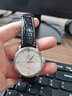 十瑞（SHIRUI）进口美洲鳄鱼皮表带男女适用于浪琴名匠天梭力洛克万国积家欧米茄卡地亚真皮手表带 黑色白线【银色扣】 20mm 实拍图