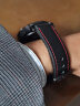 手表配件 适用Huawei/华为 Watch 2 pro智能表带 男 钛银灰硅胶真皮手表带 HW-005：黑色红线--黑色扣 22mm 实拍图