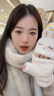 柳欣 手套女秋冬季可爱兔子翻盖半指露指加厚防寒保暖手套学生日礼物 白色 均码 实拍图