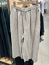 无印良品（MUJI）女式 麻 喇叭裤 裤子 长裤 休闲裤 宽版裤 阔腿裤BEG21A3S 浅灰棕色 L(165/70A) 实拍图