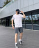 361°运动套装男夏季跑步短袖基础舒适速干健身训练衣服 【男款】本白/超级黑 S 实拍图