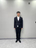 传棨 西服套装男三件套修身免烫商务职业正装西装外套新郎结婚礼服 一粒扣黑色【西服+西裤+衬衫】 175/48 实拍图