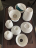菲享 茶具套装羊脂玉功夫整套茶具家用客厅简约办公室德化白瓷盖碗茶杯 【牛皮纸礼盒包装】羊脂玉10头描金款套装-玉兰杯型 【2022新款白瓷茶具套装，店长强烈推荐】 实拍图