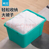 茶花（CHAHUA）茶花塑料收纳箱衣物整理箱35L58L68L多规格玩具整理箱储物 【绿色】 【58升*3个装】59.5*47.5*32.5cm 实拍图