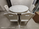 轻奢大理石实木餐桌现代简约台面长方形可伸缩折叠圆桌面家用圆形 白色框架[不带电磁炉] 1.2m [大理石餐桌]*单桌 实拍图